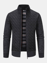 Neil - Quilted Jacquard Zip Sweater