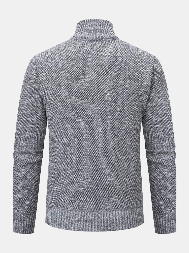 Neil - Quilted Jacquard Zip Sweater