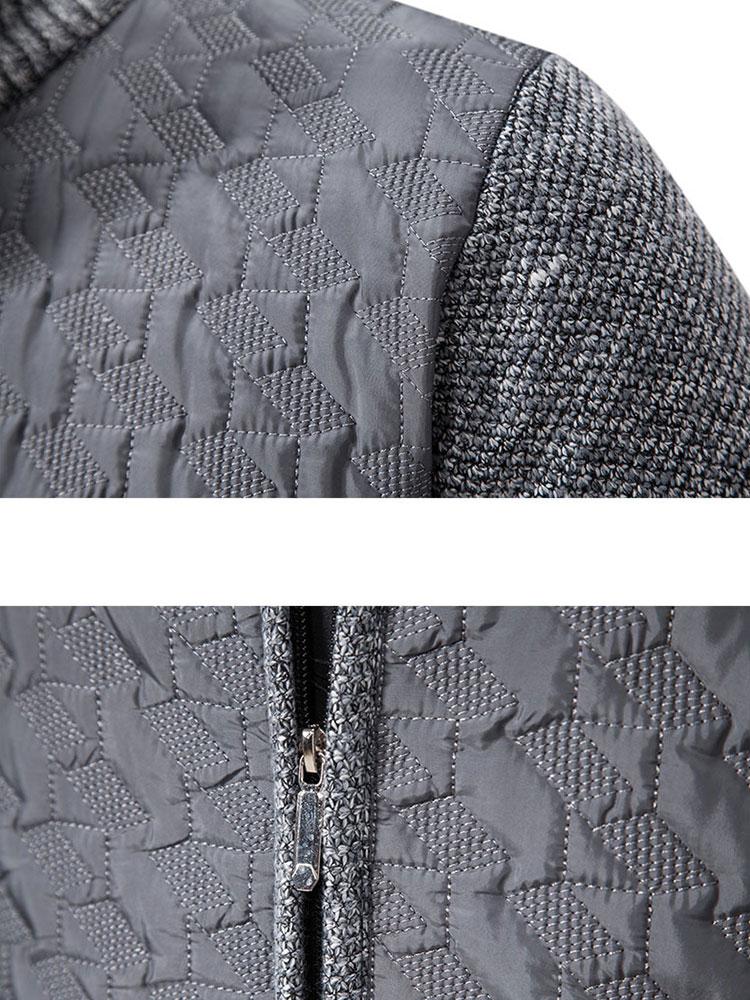 Neil - Quilted Jacquard Zip Sweater