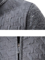 Neil - Quilted Jacquard Zip Sweater