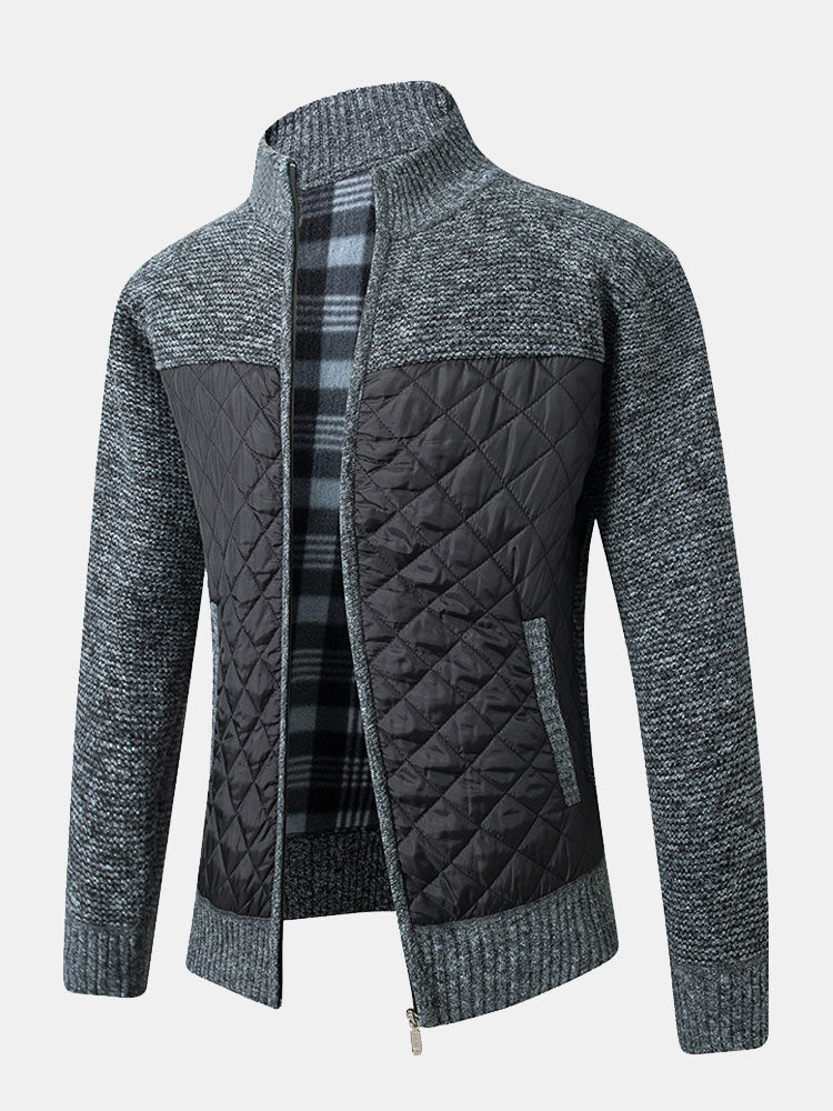 Ross - Quilted Patchwork Zip Sweater