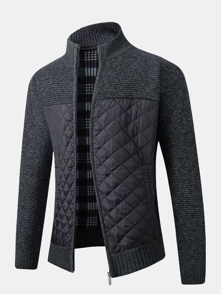 Ross - Quilted Patchwork Zip Sweater