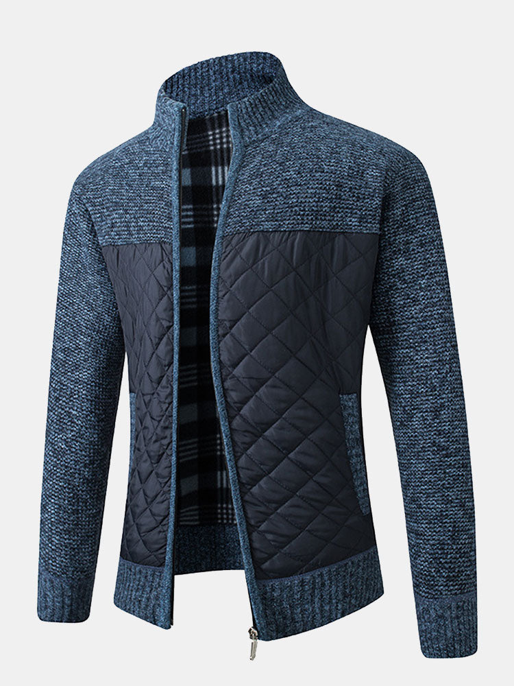 Ross - Quilted Patchwork Zip Sweater