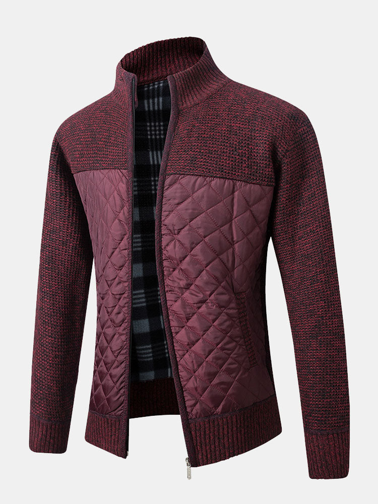 Ross - Quilted Patchwork Zip Sweater