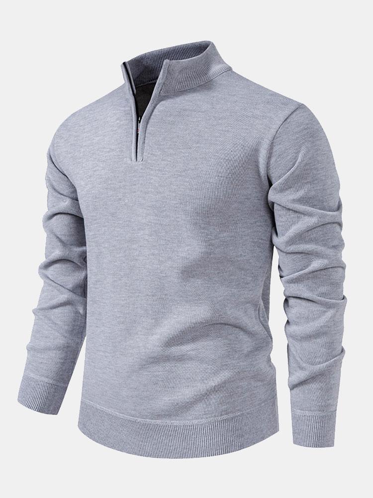 Alistair - Relaxed Fit High Neck Zip Sweater