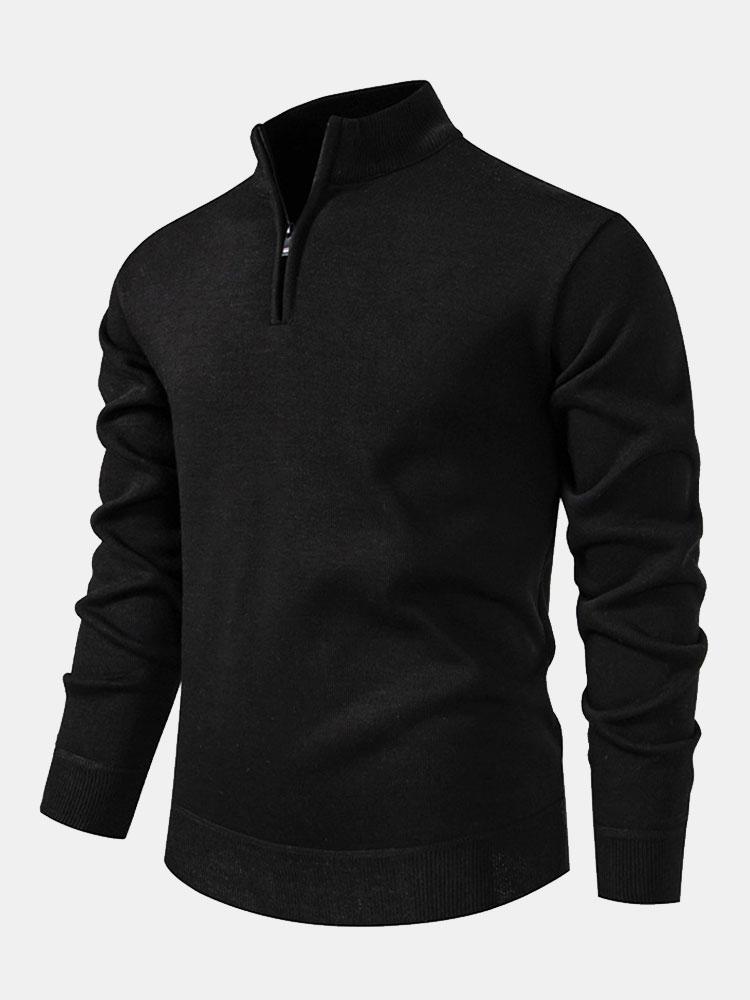 Alistair - Relaxed Fit High Neck Zip Sweater