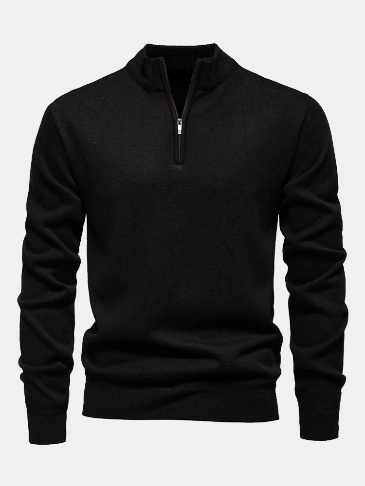 Alistair - Relaxed Fit High Neck Zip Sweater