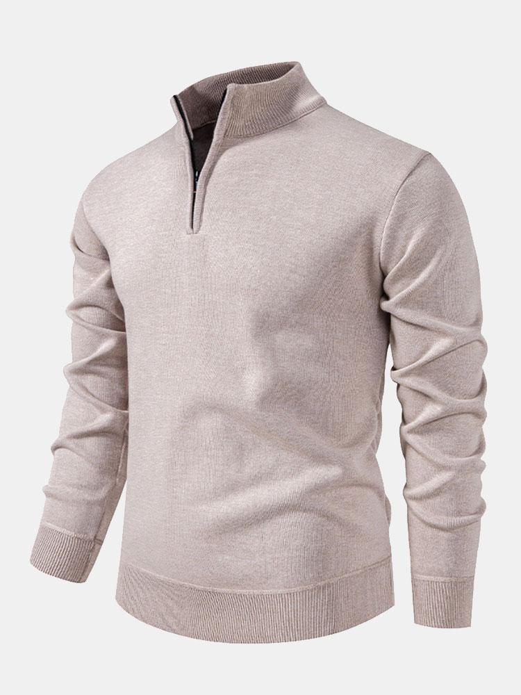 Alistair - Relaxed Fit High Neck Zip Sweater