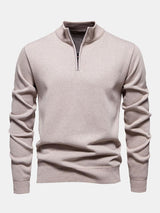 Alistair - Relaxed Fit High Neck Zip Sweater