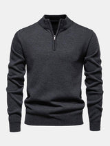 Alistair - Relaxed Fit High Neck Zip Sweater