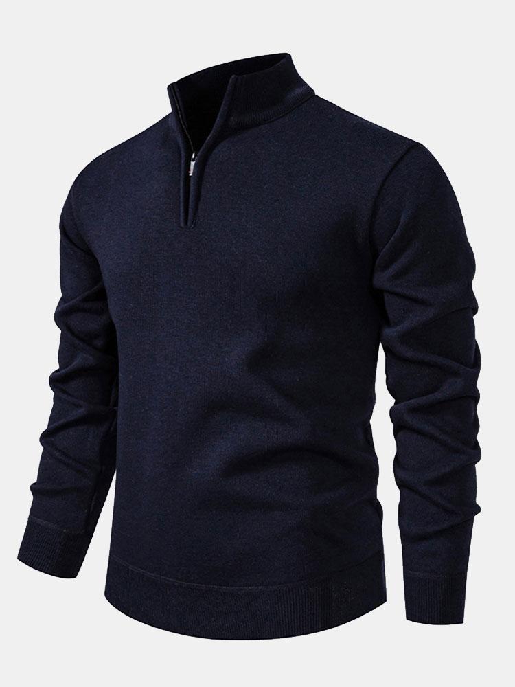 Alistair - Relaxed Fit High Neck Zip Sweater