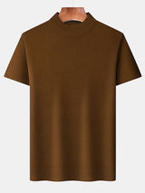Nash - Slim Fit Short Sleeve Stand Collar Sweater
