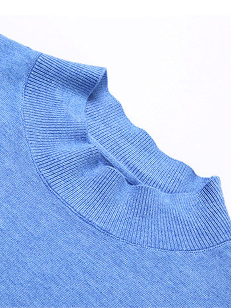 Nash - Slim Fit Short Sleeve Stand Collar Sweater