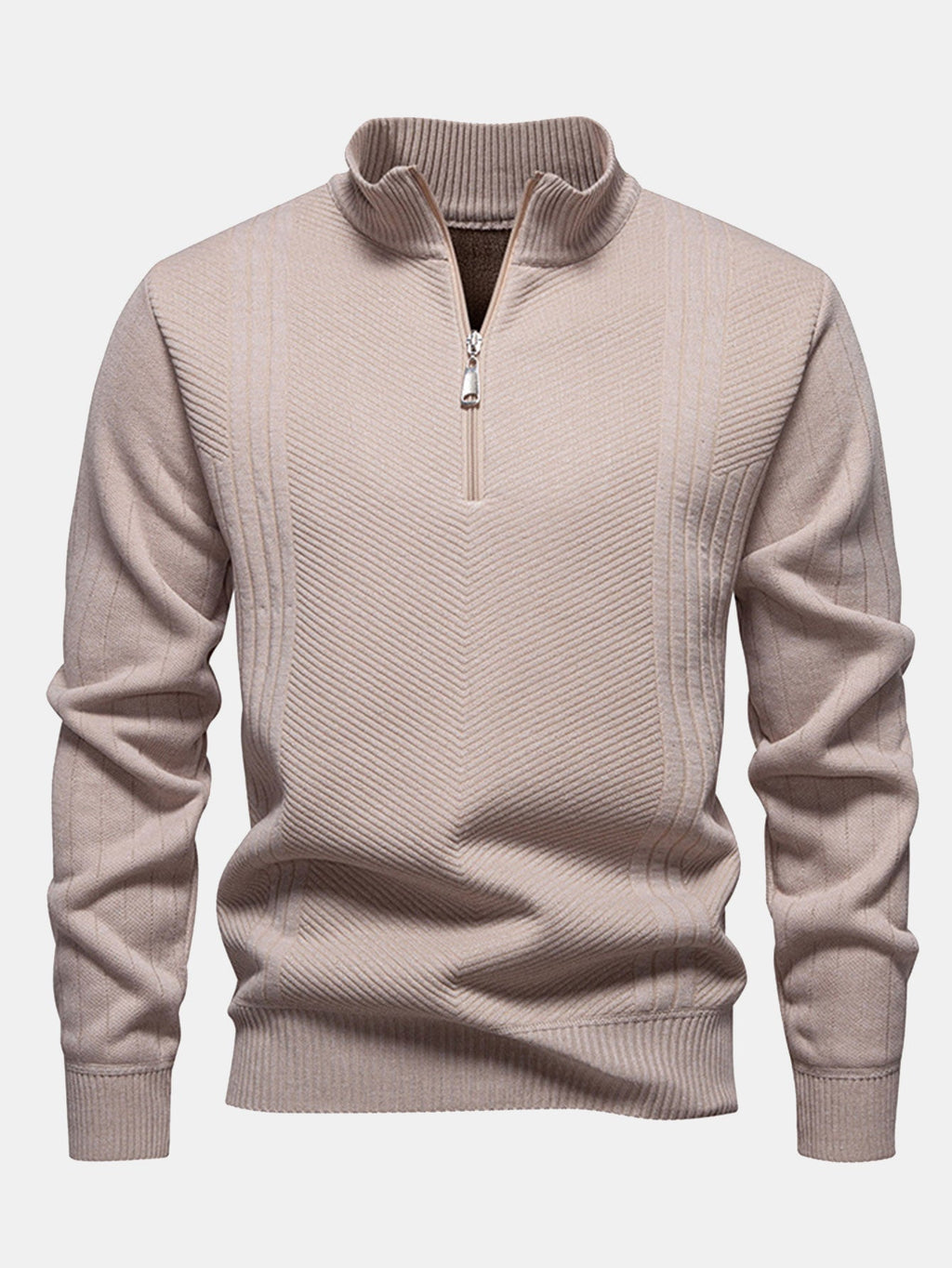 Reese - Striped Quarter-Zip Sweater
