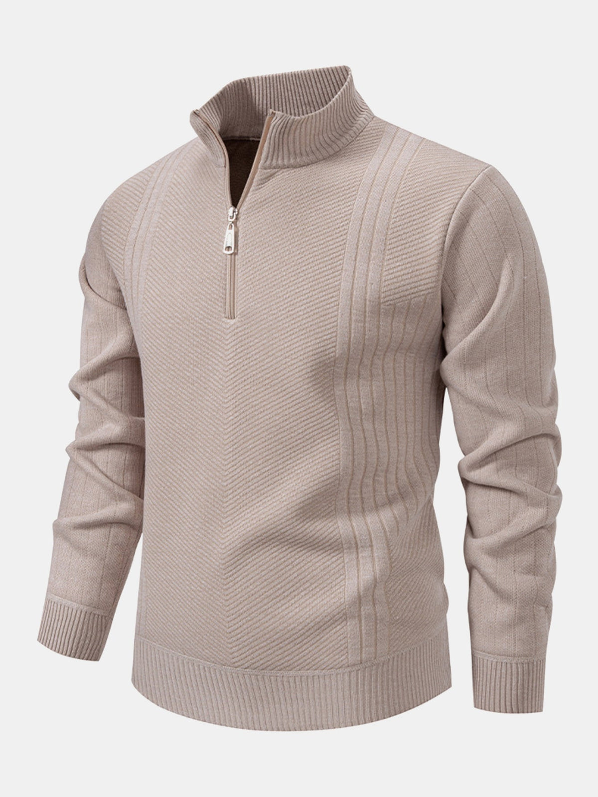 Reese - Striped Quarter-Zip Sweater