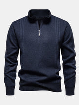 Reese - Striped Quarter-Zip Sweater