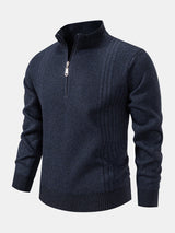 Reese - Striped Quarter-Zip Sweater