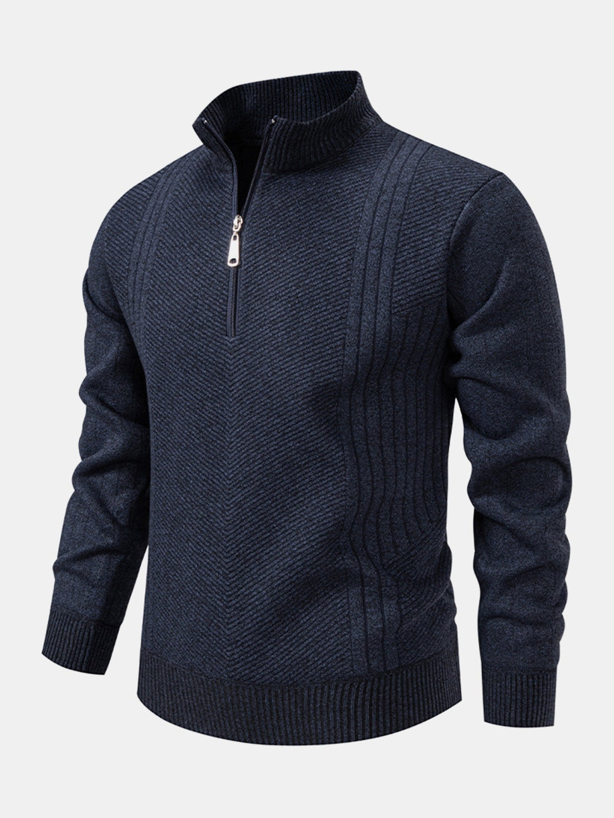 Reese - Striped Quarter-Zip Sweater