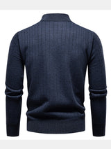 Reese - Striped Quarter-Zip Sweater