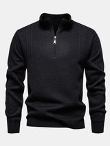 Reese - Striped Quarter-Zip Sweater