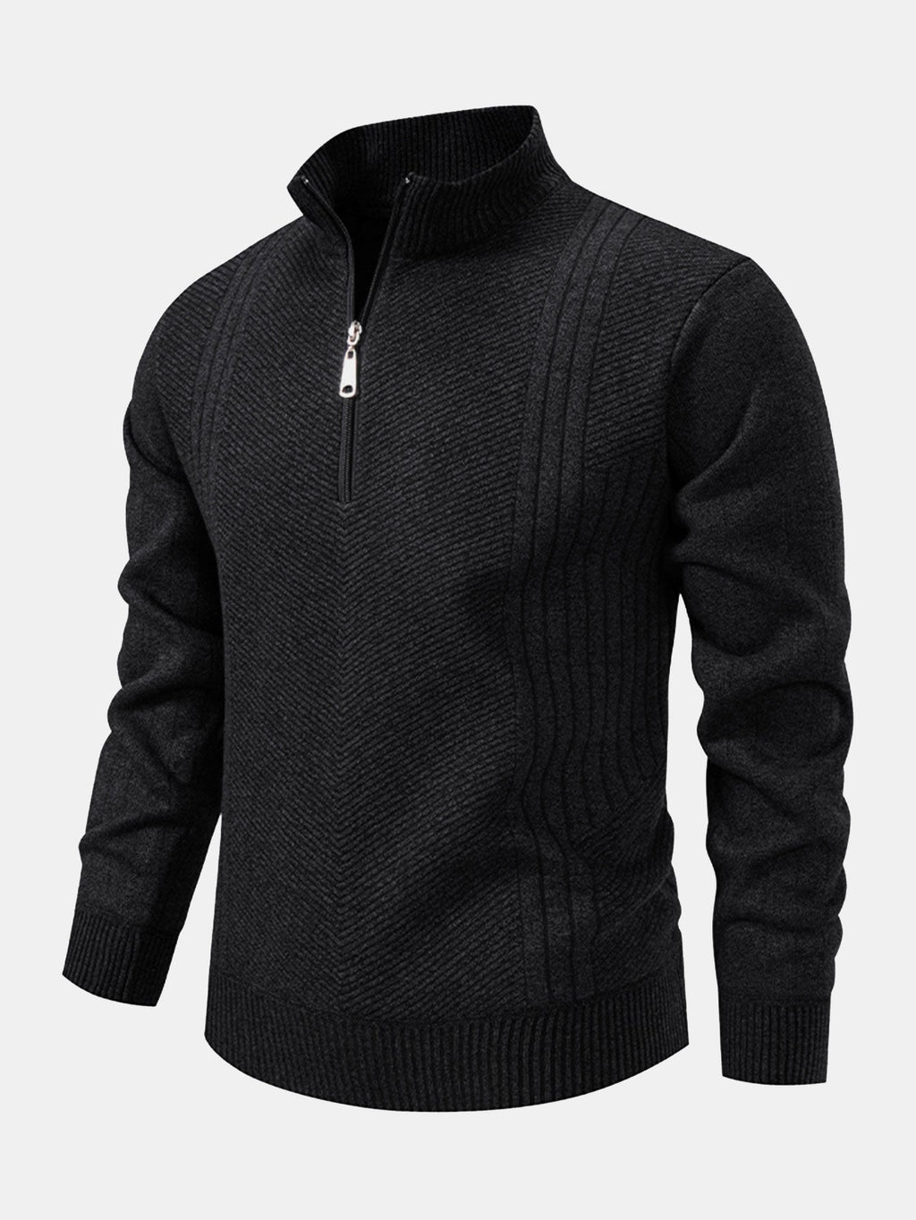 Reese - Striped Quarter-Zip Sweater