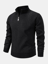 Reese - Striped Quarter-Zip Sweater