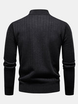 Reese - Striped Quarter-Zip Sweater