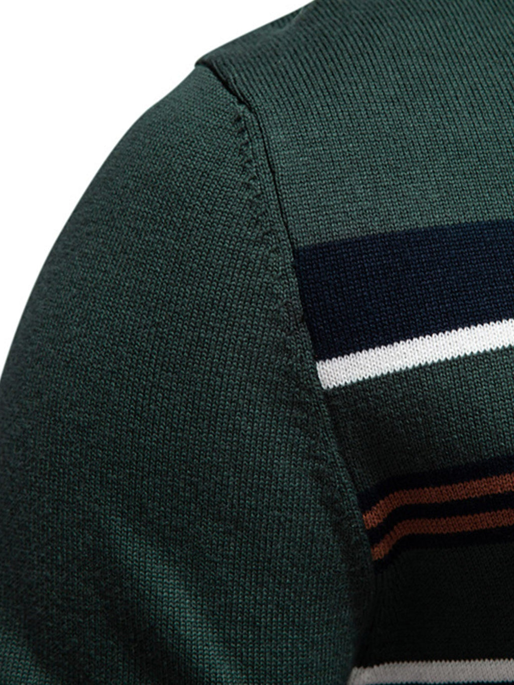 Rhys - Striped Stretch Cotton Quarter-Zip Sweater