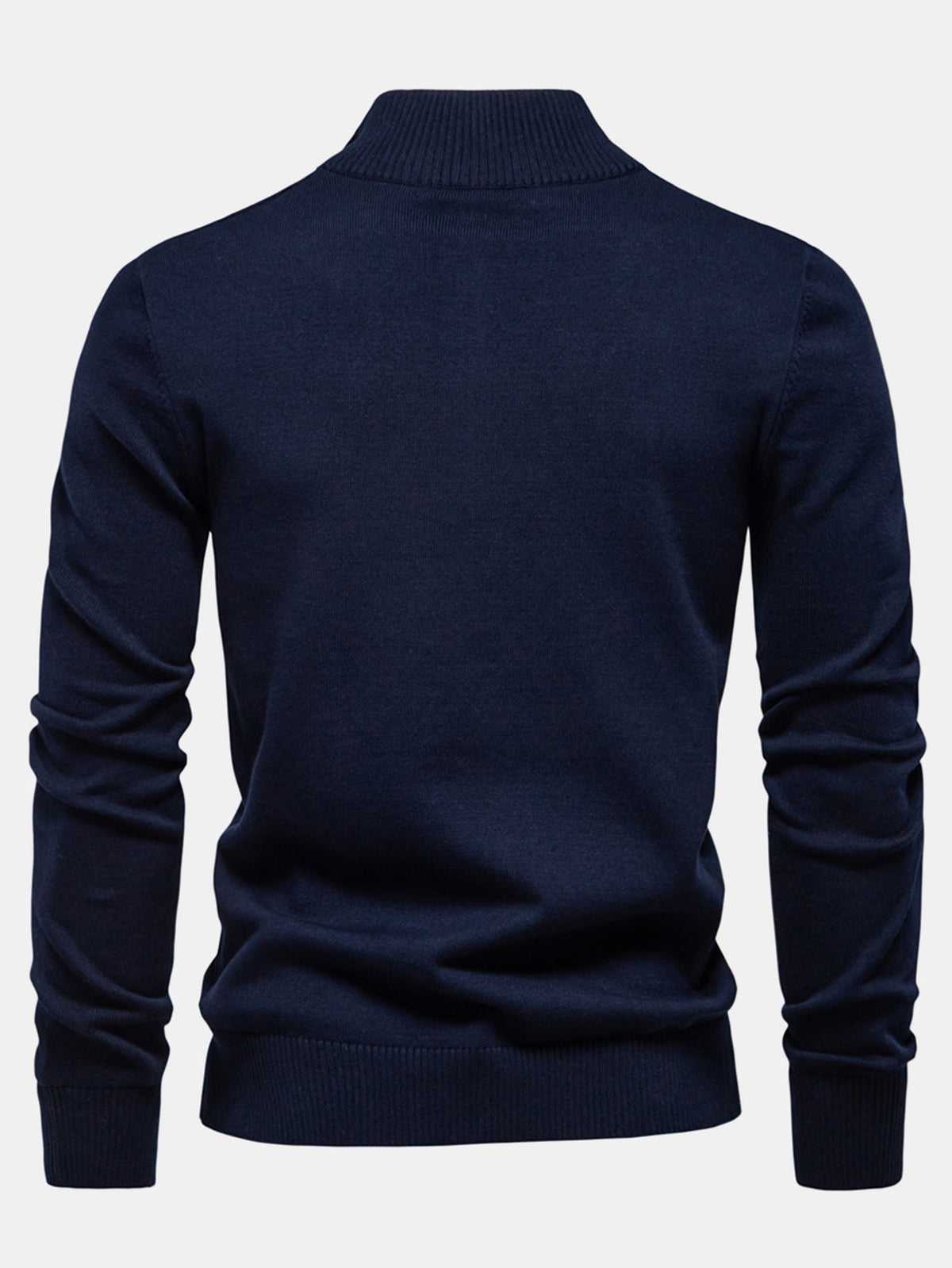Rhys - Striped Stretch Cotton Quarter-Zip Sweater