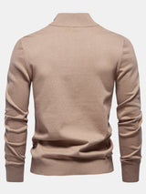 Rhys - Striped Stretch Cotton Quarter-Zip Sweater