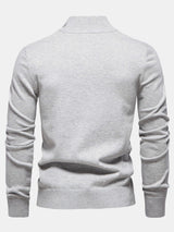 Rhys - Striped Stretch Cotton Quarter-Zip Sweater