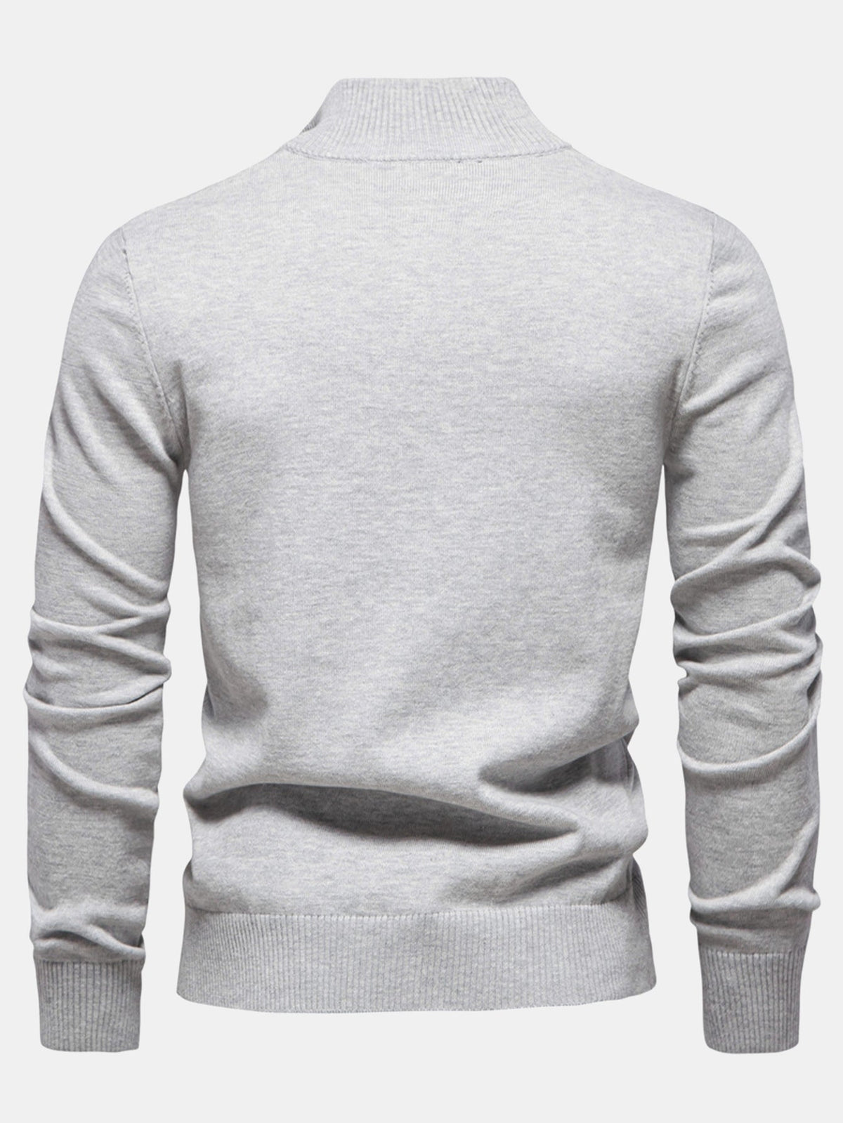 Rhys - Striped Stretch Cotton Quarter-Zip Sweater