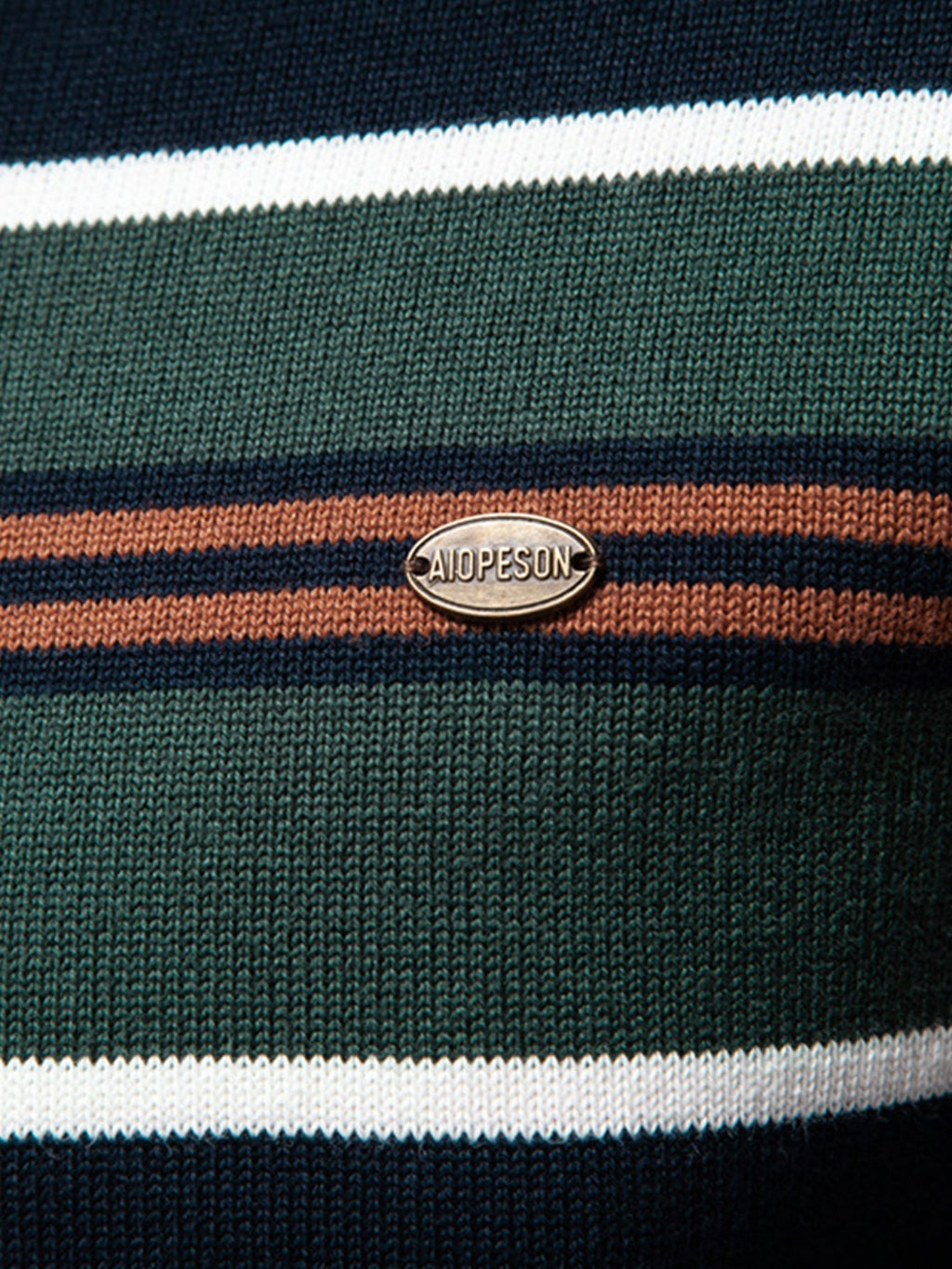 Rhys - Striped Stretch Cotton Quarter-Zip Sweater