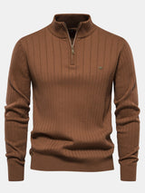 Sawyer - Striped Cotton Quarter-Zip Pullover