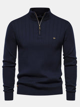 Sawyer - Striped Cotton Quarter-Zip Pullover