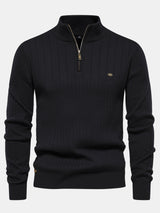 Sawyer - Striped Cotton Quarter-Zip Pullover
