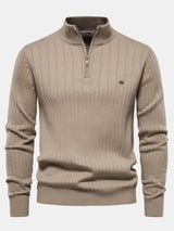 Sawyer - Striped Cotton Quarter-Zip Pullover