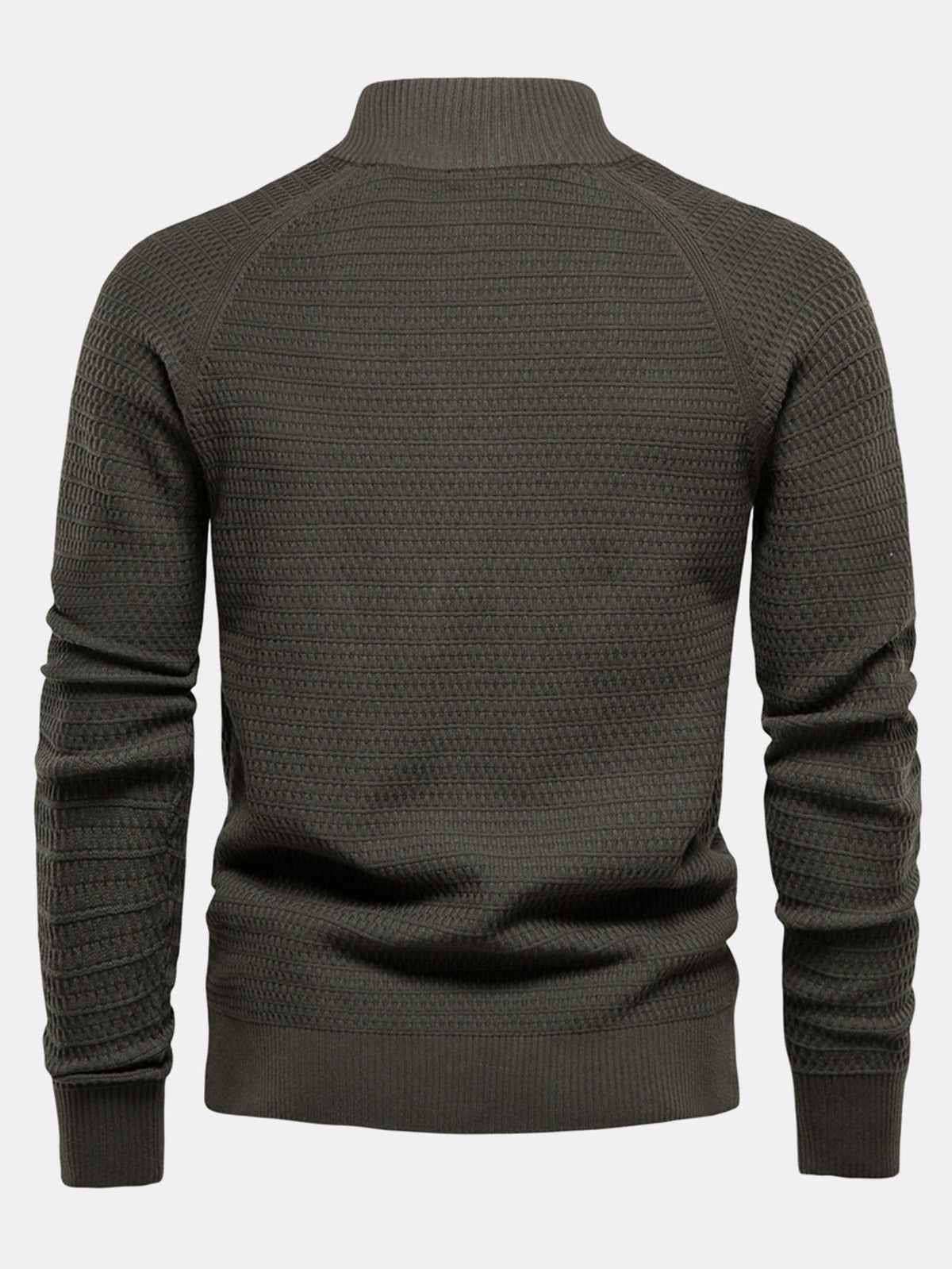 Callum - Textured Stand Collar Button Sweater