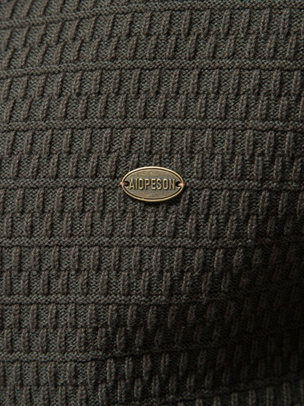 Callum - Textured Stand Collar Button Sweater