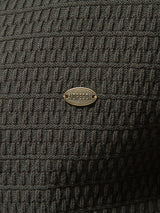 Callum - Textured Stand Collar Button Sweater