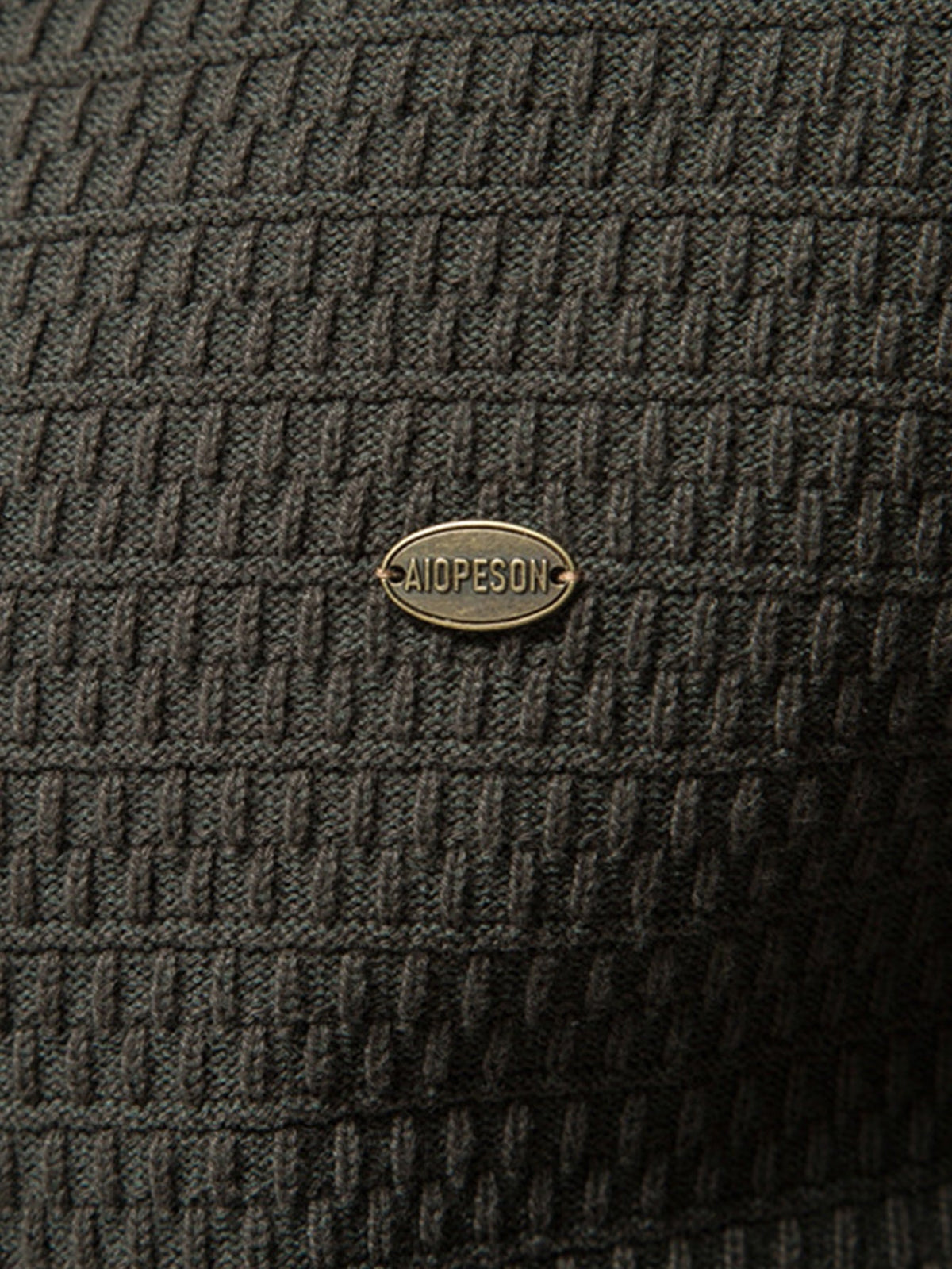 Callum - Textured Stand Collar Button Sweater