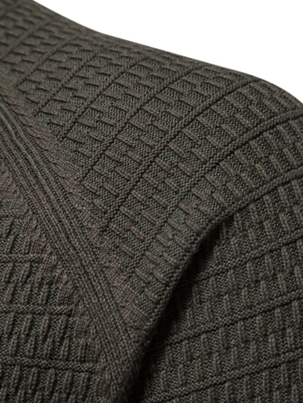 Callum - Textured Stand Collar Button Sweater