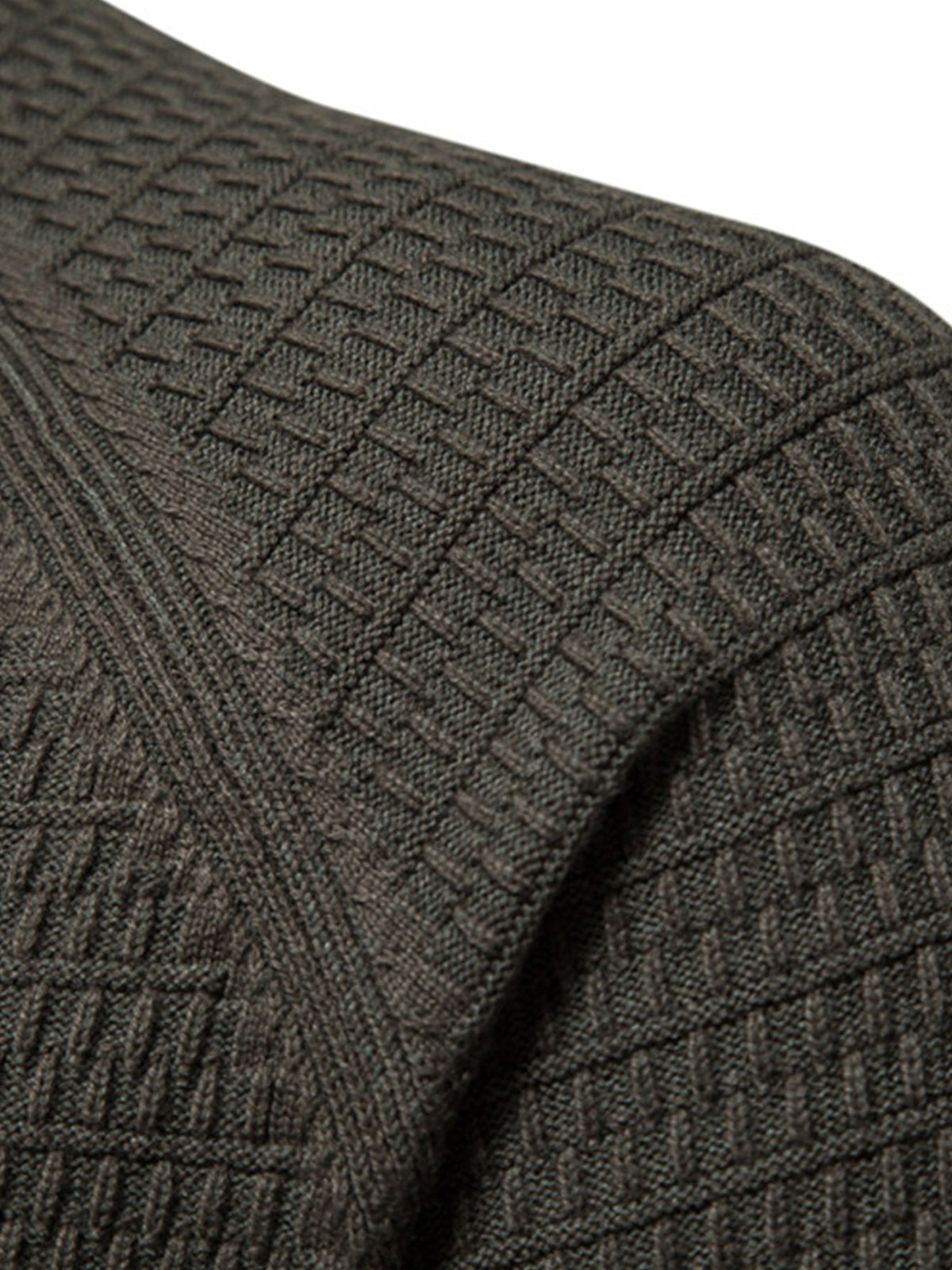 Callum - Textured Stand Collar Button Sweater