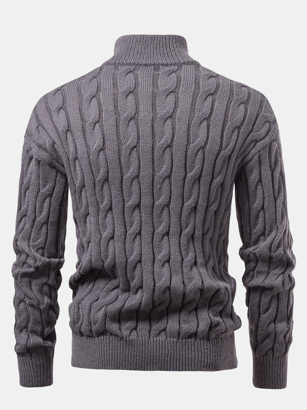 Declan - Jacquard Cable Knit Quarter-Zip Sweater