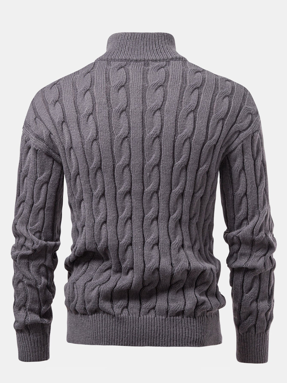 Declan - Jacquard Cable Knit Quarter-Zip Sweater