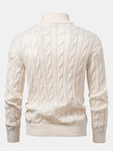 Declan - Jacquard Cable Knit Quarter-Zip Sweater