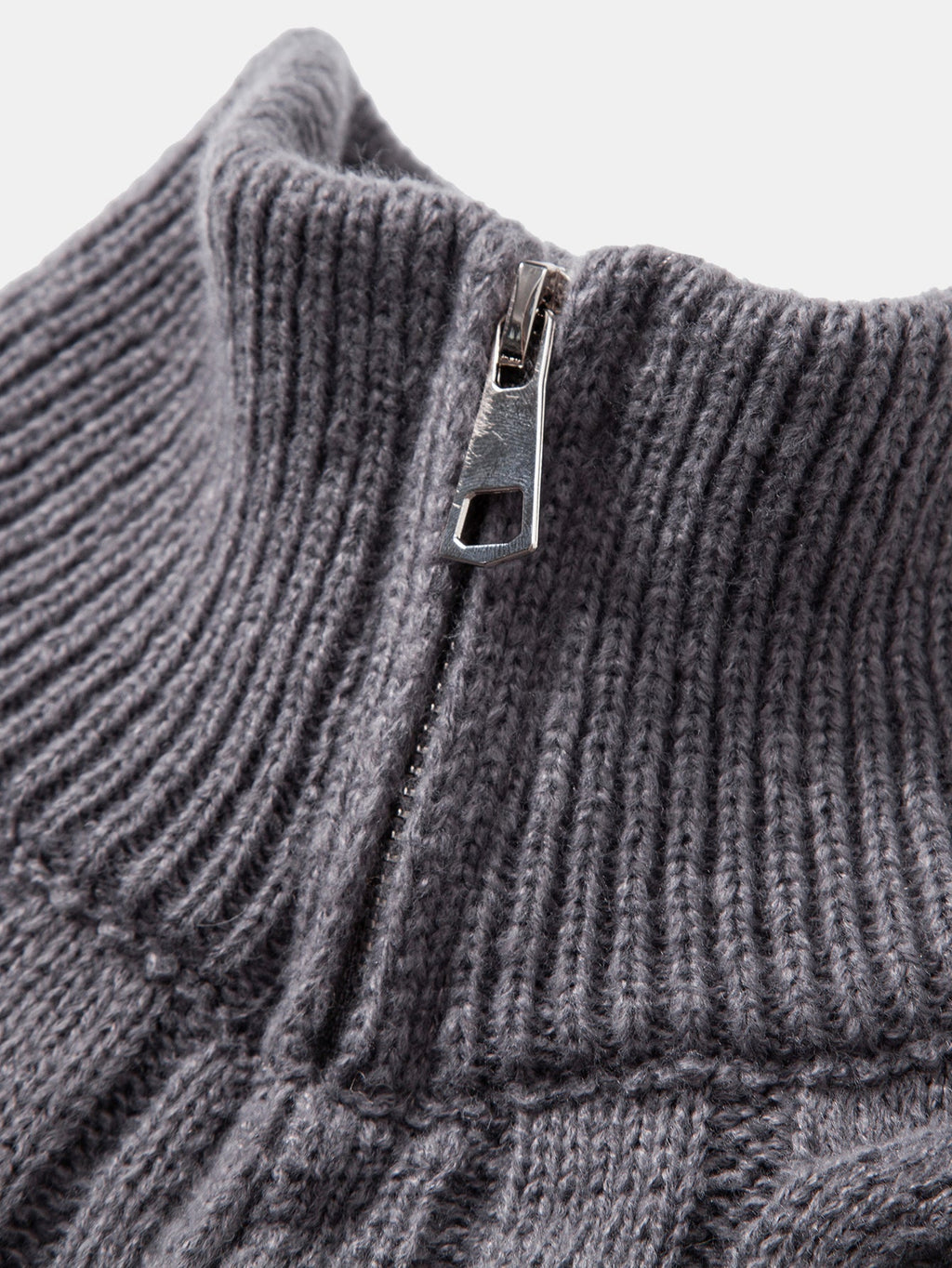 Declan - Jacquard Cable Knit Quarter-Zip Sweater