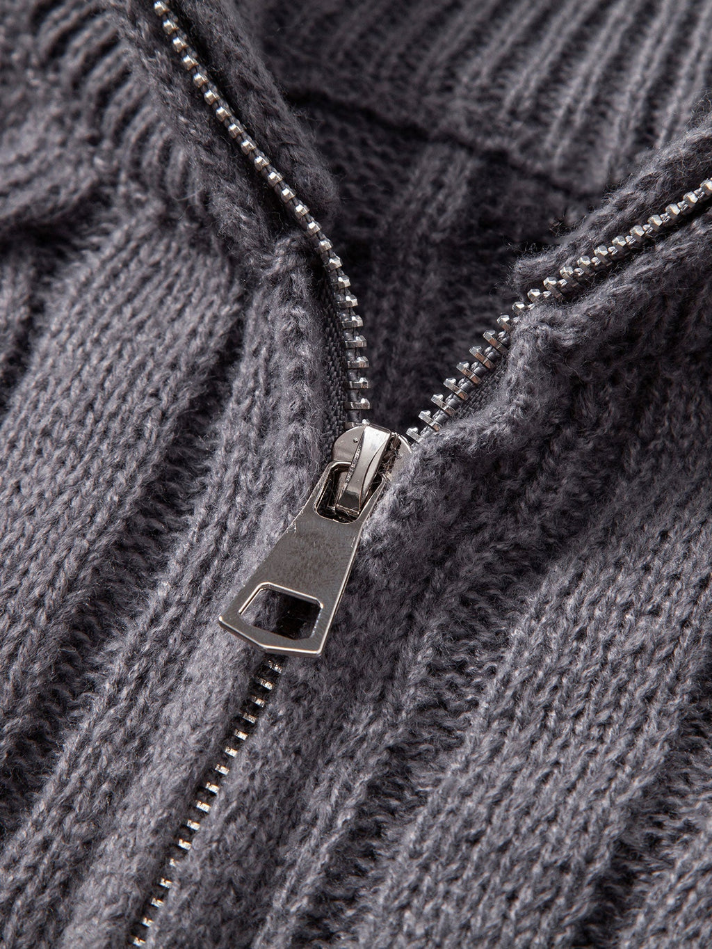 Declan - Jacquard Cable Knit Quarter-Zip Sweater