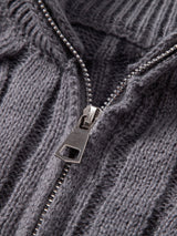 Declan - Jacquard Cable Knit Quarter-Zip Sweater