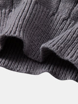 Declan - Jacquard Cable Knit Quarter-Zip Sweater